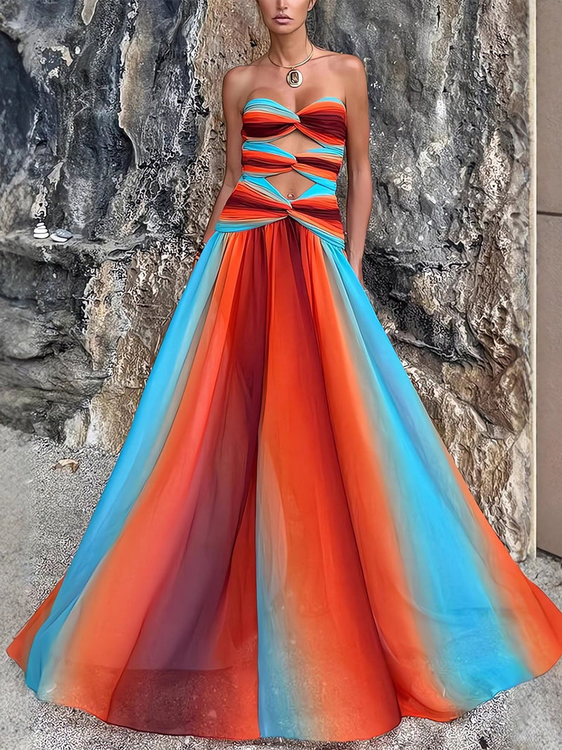 Chiffon Irregular Maxi Dress