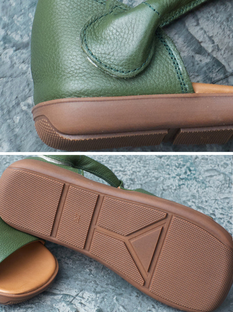 Summer Leather Flat Sandals Ui1013