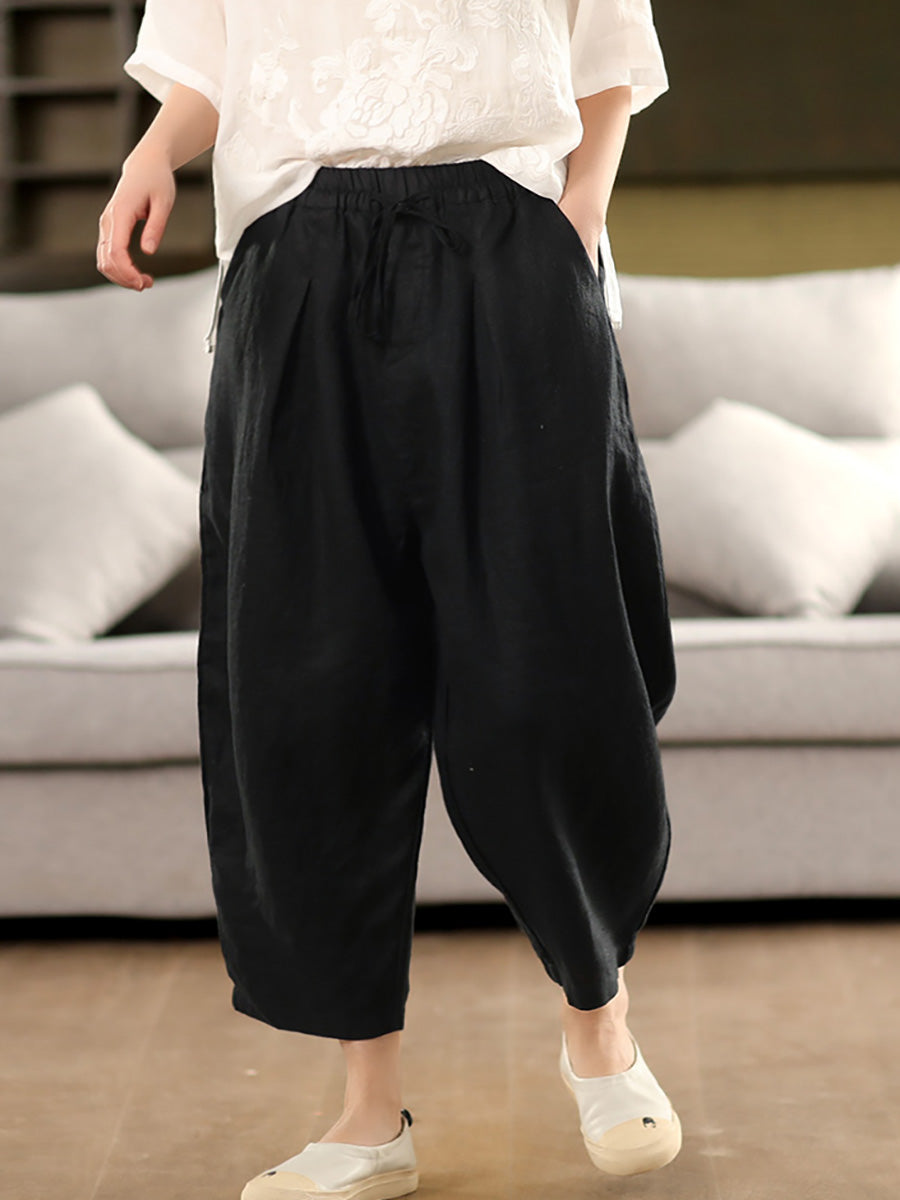 Harem Summer 100%linen Color Pants Pure