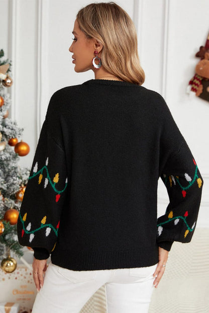 Crewneck Embroidered Knit Sweater – Colorful String