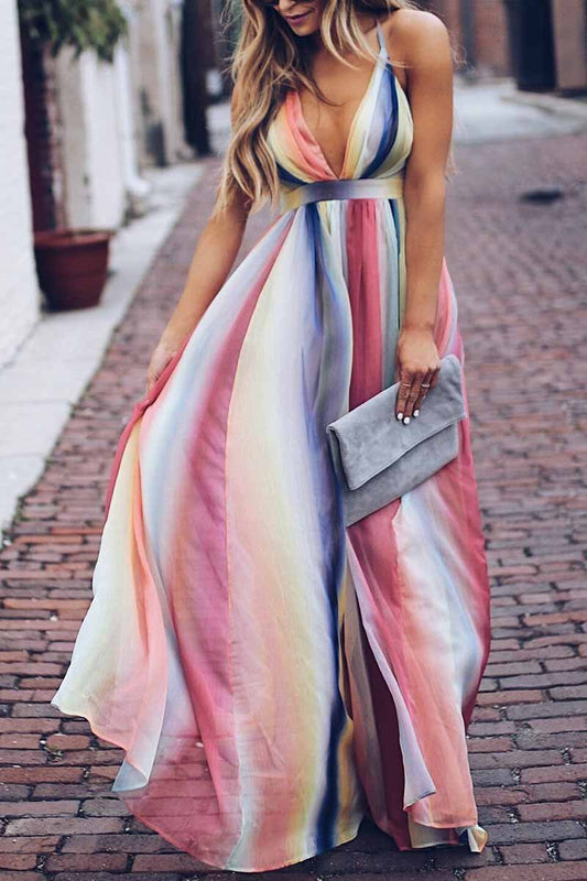 Sling Print Maxi Dress
