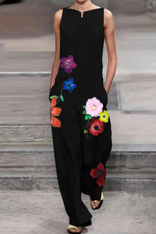 Embroidered Cotton and Linen Jumpsuit