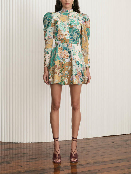 Hand-painted Printed Mini Dress