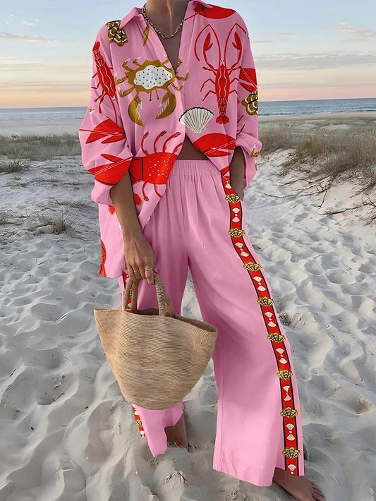 Unique Undersea World Print Two-piece Set