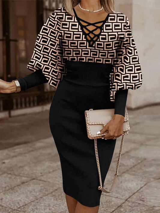 Balloon Sleeve Midi Dress