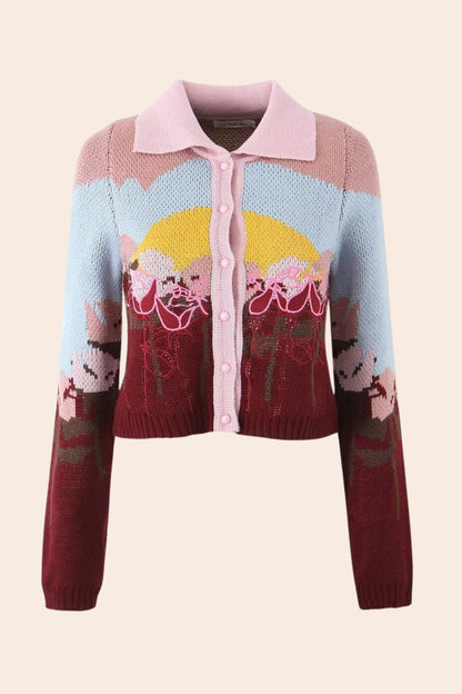 Michelle Jacquard Knit Cardigan