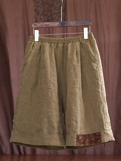 Patch Stitching Loose Short Pants Hh052