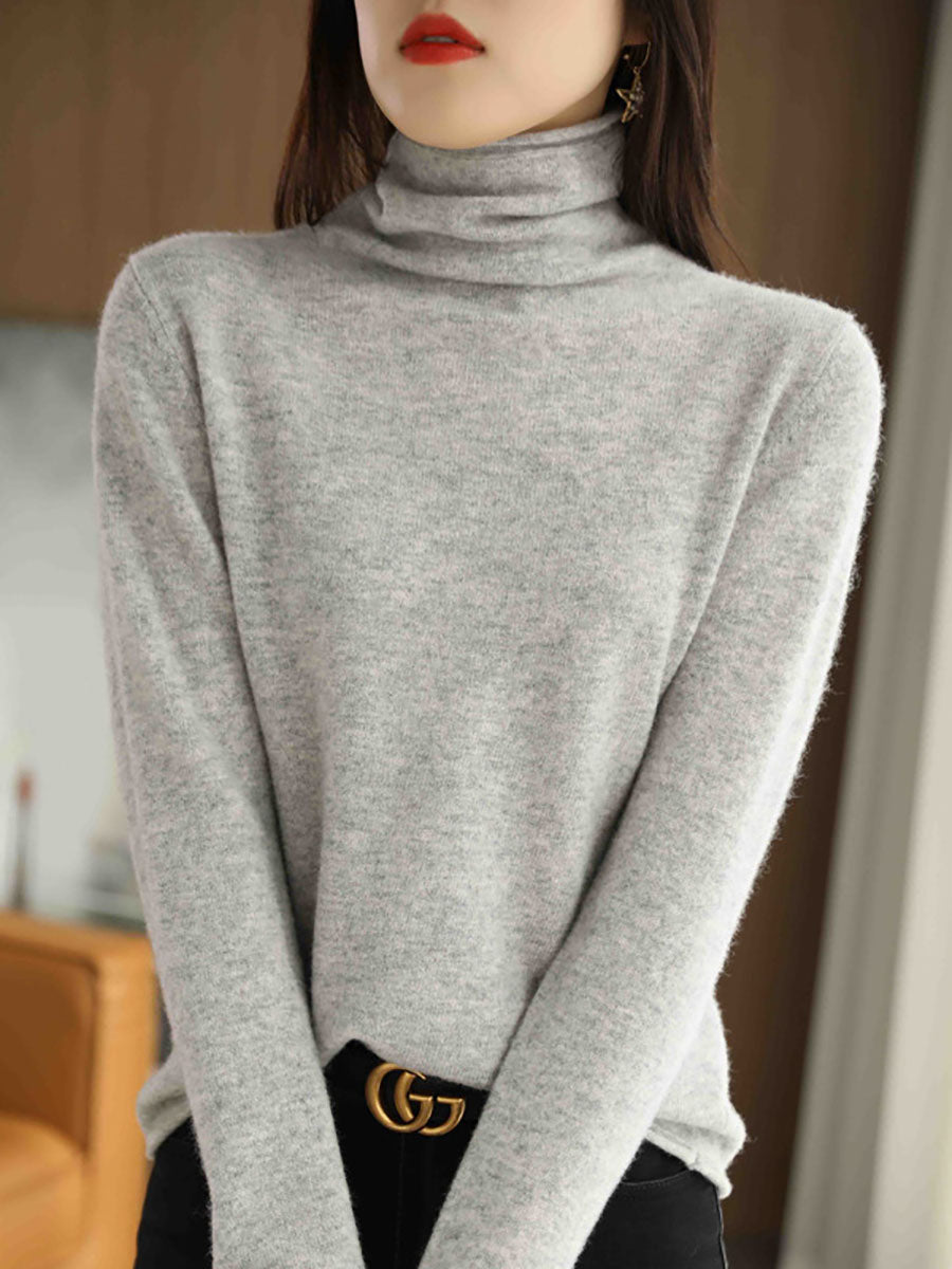 Autumn Turtleneck 100%wool Sweater Ba1009