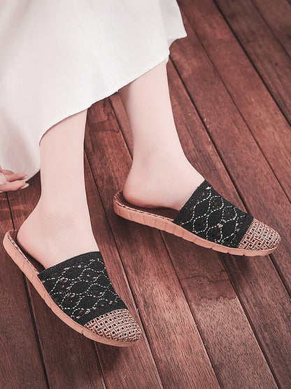 Summer Rattan Weaving Indoor Slippers Zz1011