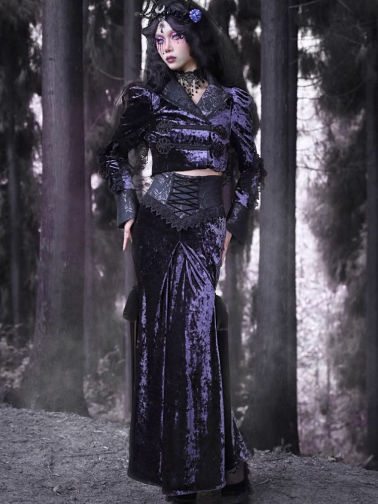 Velvet Corset Maxi Skirt