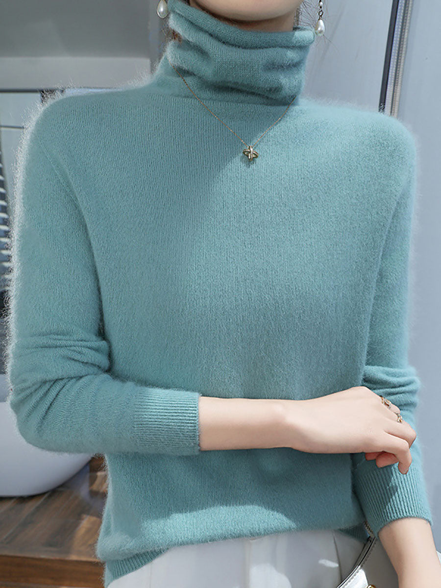 Autumn Turtleneck Wool Soft Warm Knit Sweater Av1029