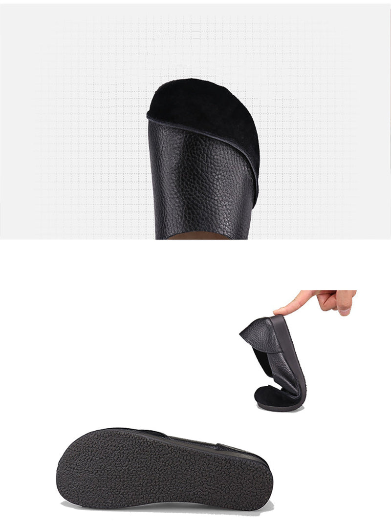 Summer Genuine Leather Spliced Flat Shoes At1043
