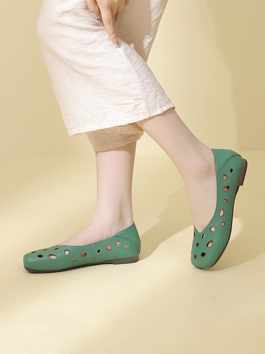 Summer Leather Cotout Soft Shoes Ty1038