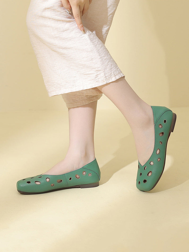 Summer Leather Cotout Soft Shoes Ty1038