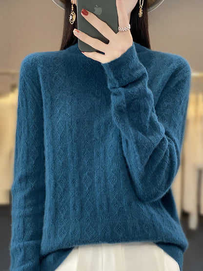 Autumn Turtleneck 100%wool Knit Sweater Qu028