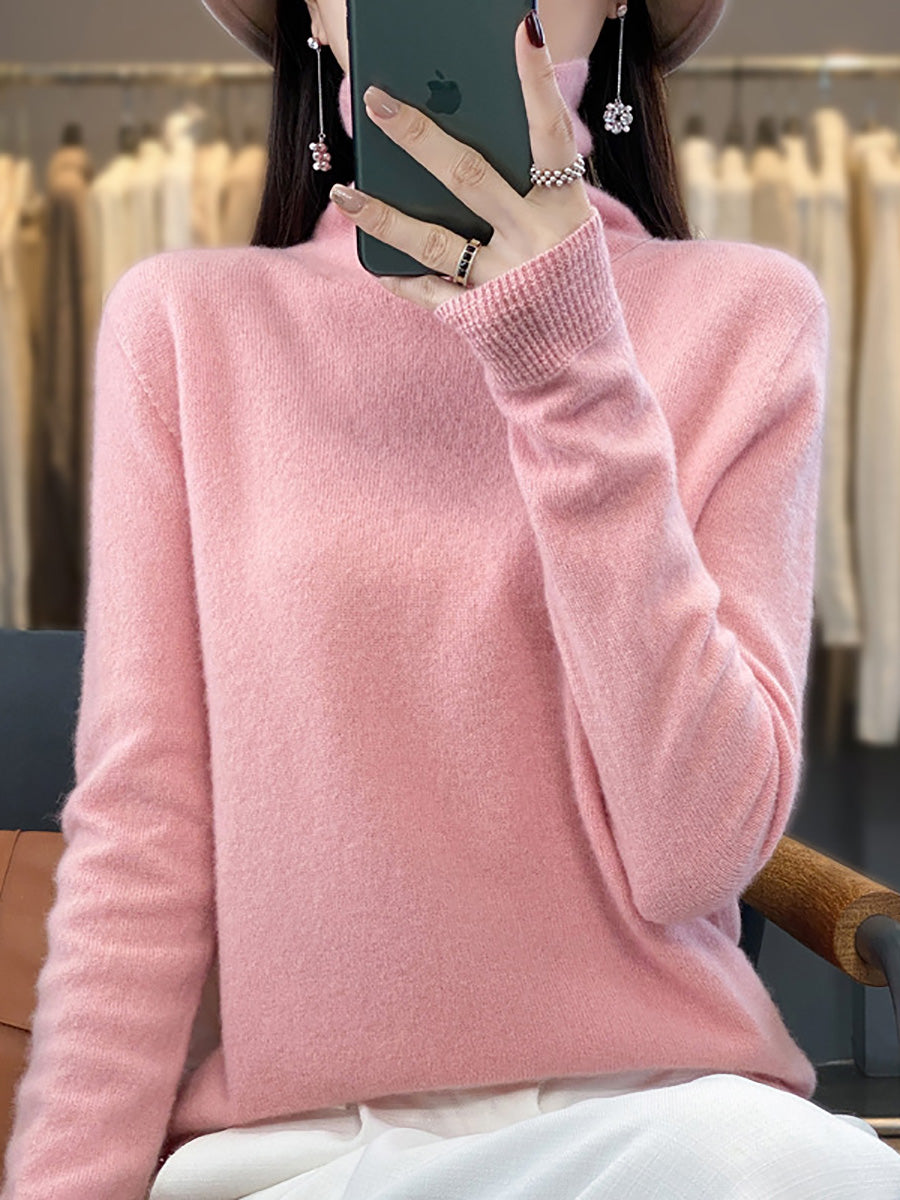 Autumn Turtleneck 100%wool Soft Sweater Ba1037