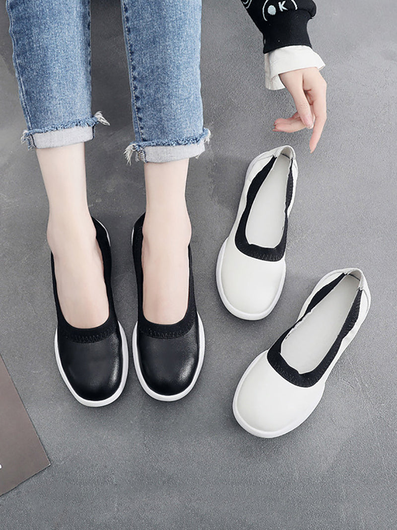 Summer Leather Low-heel Shoes Ui1017