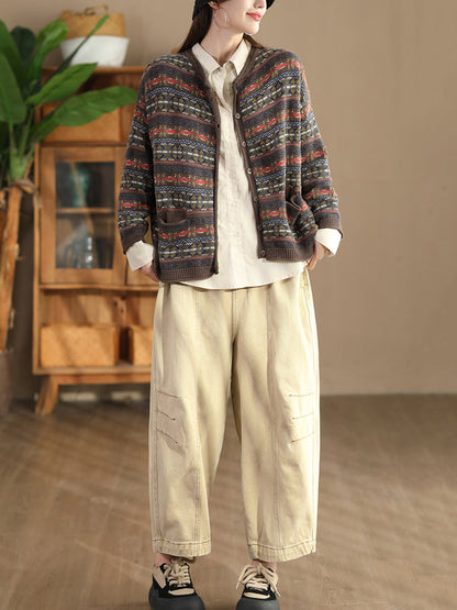 Autumn Cotton Knit Cardigan Sweater At1022