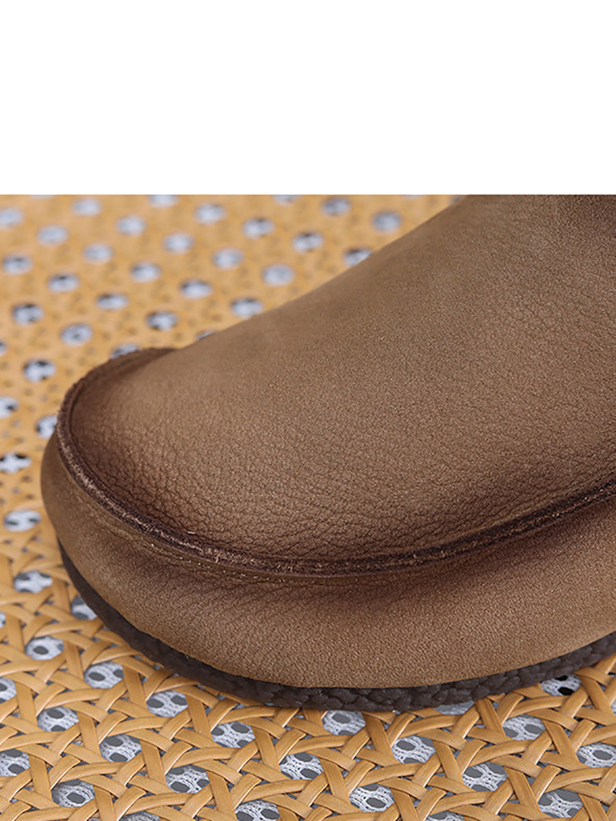Leather Retro Summer Falt Shoes
