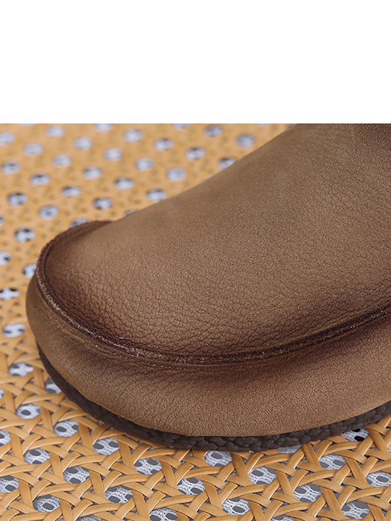 Leather Retro Summer Falt Shoes