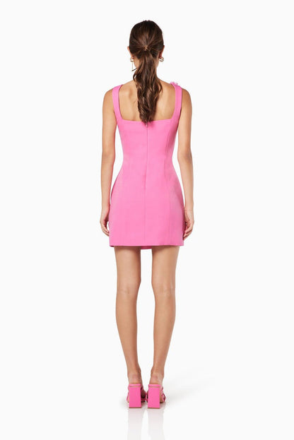 Color 3d Strap Mini Dress