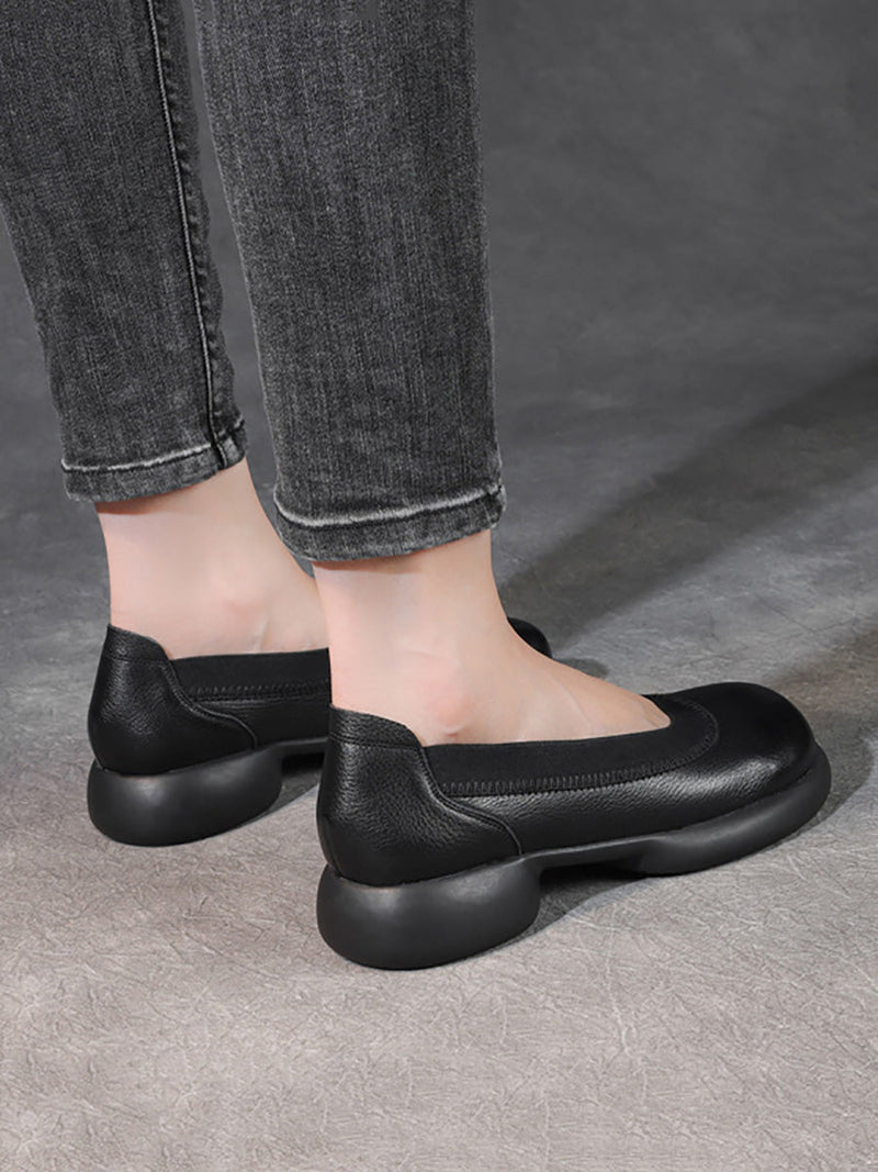 Summer Genuine Leather Low Heel Shoes Fd016