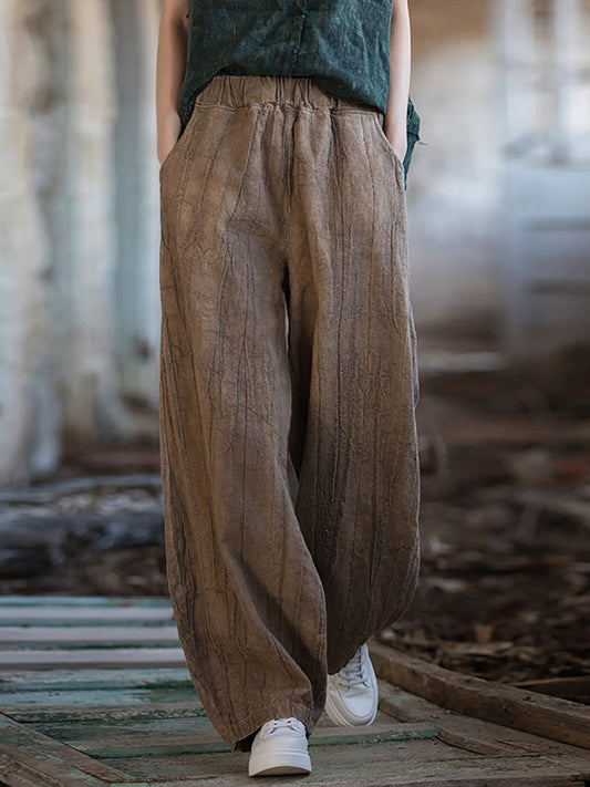 Autumn Tie-dye Ramie Harem Pants At1085