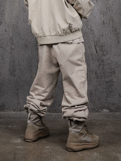 Distressed Spliced Sweatpants