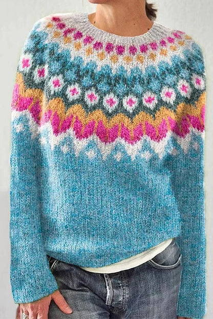 Crewneck Unique Print Cozy Sweater(in 3 Patterns)