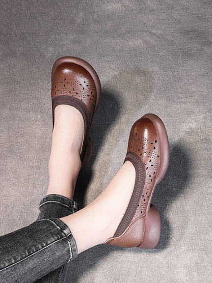 Summer Genuine Leather Low Heel Shoes Ii1024