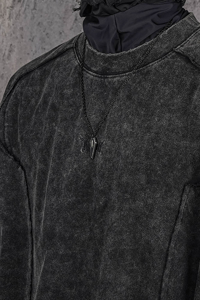 Washed Structured Black T-shirt