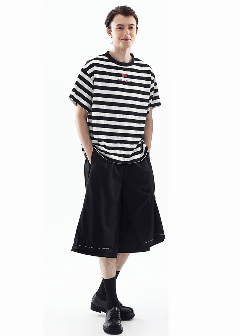 Wide-cut Contrast Shorts