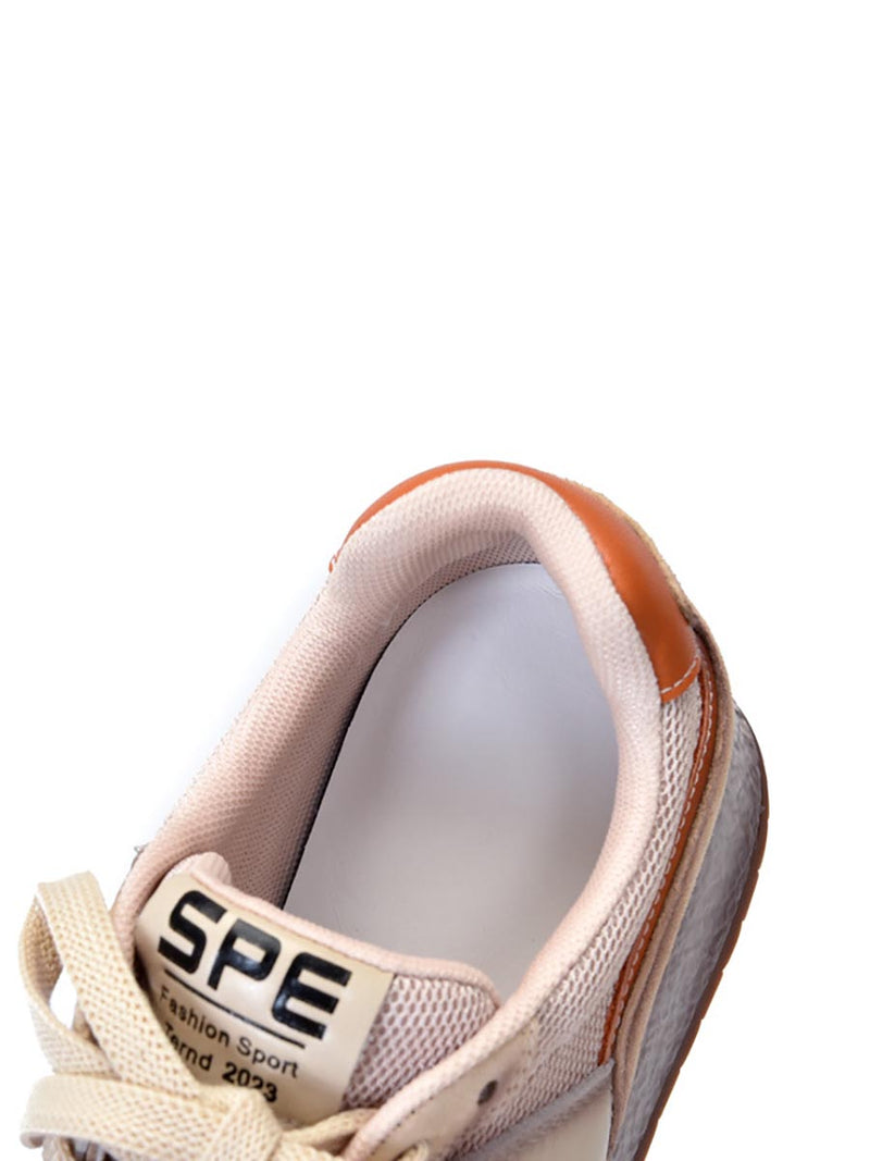 Summer Mesh Leather Spliced Breathable Platform Shoes Xx1021
