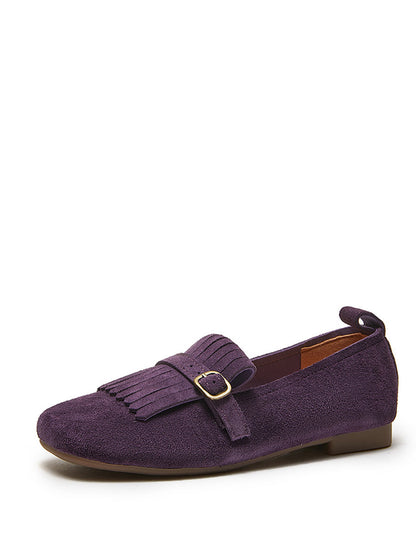 Summer Suede Leather Tassel Shoes Io1028