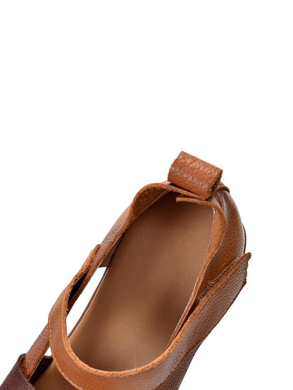 Summer Leather Colorblock Flat Shoes Xx1023