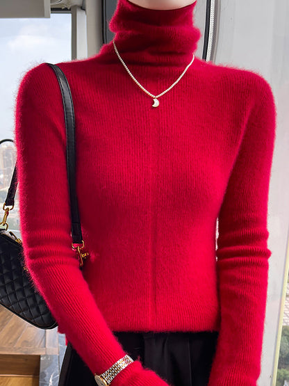 Autumn Turtleneck 100%wool Soft Sweater Qu013