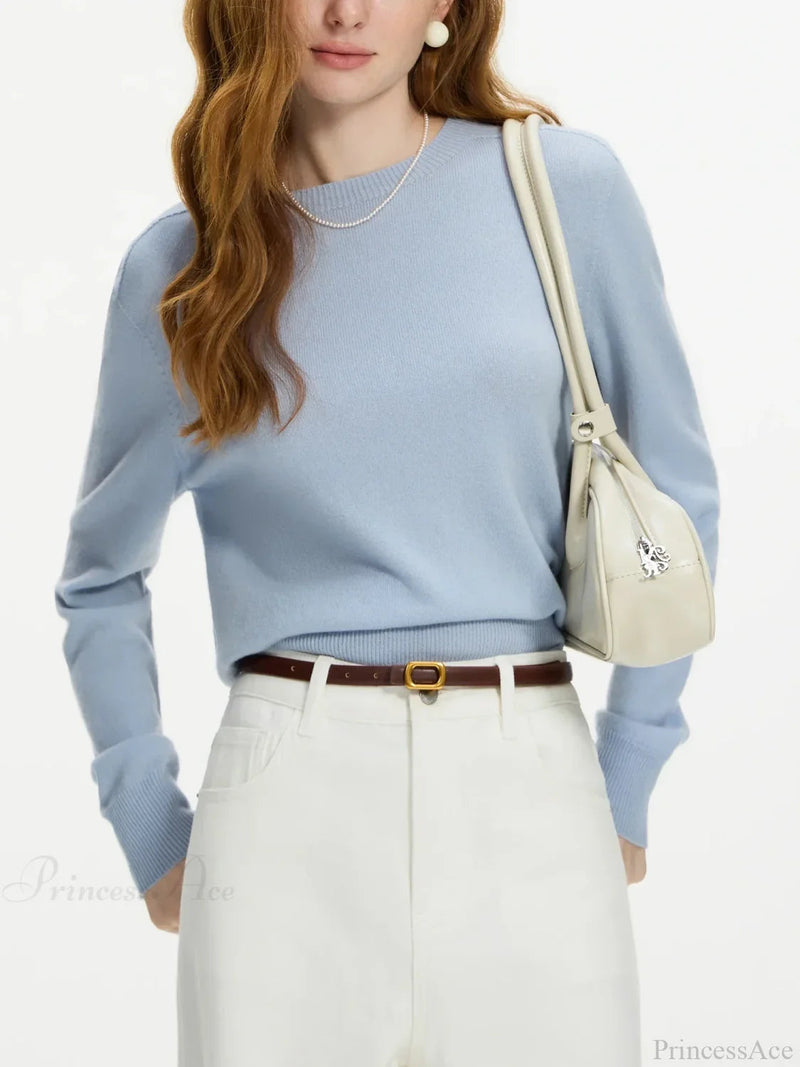 100% Wool Seamless Crew Neck Sweater