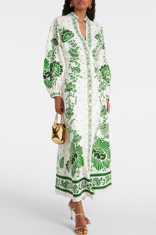 Lantern Sleeve Bottom Midi Dress