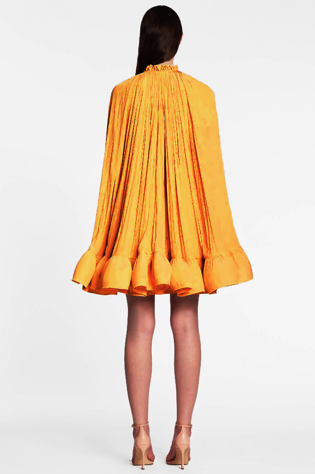 Basia Cape-effect Ruffle Mini Dress