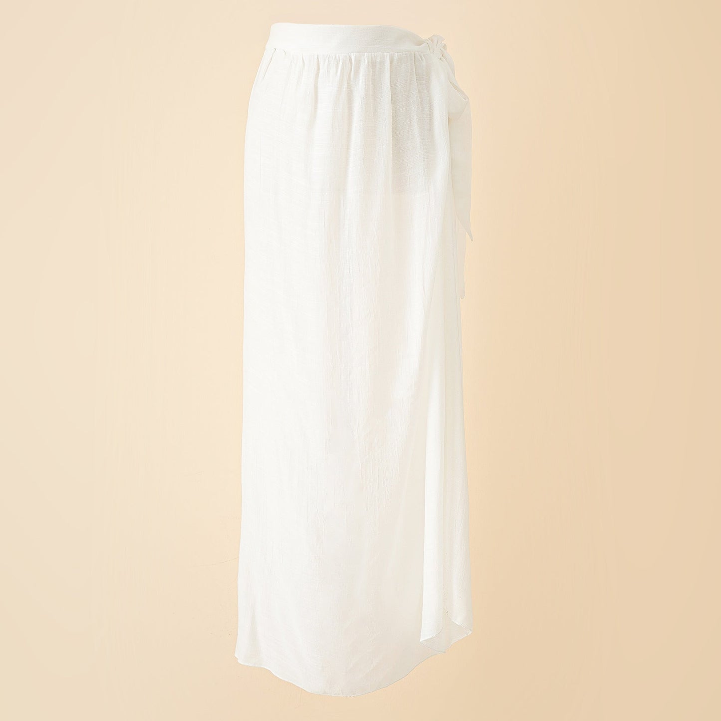 Convertible Wrap Split-sides Maxi Skirt Cover-up in White