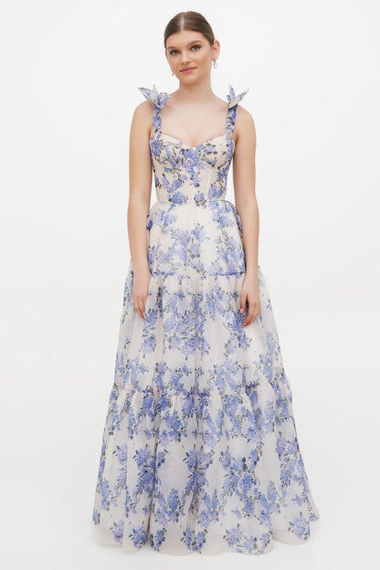 Sweetheart Neck Frill Maxi Dress