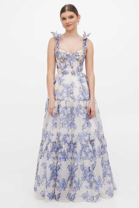 Sweetheart Neck Frill Maxi Dress