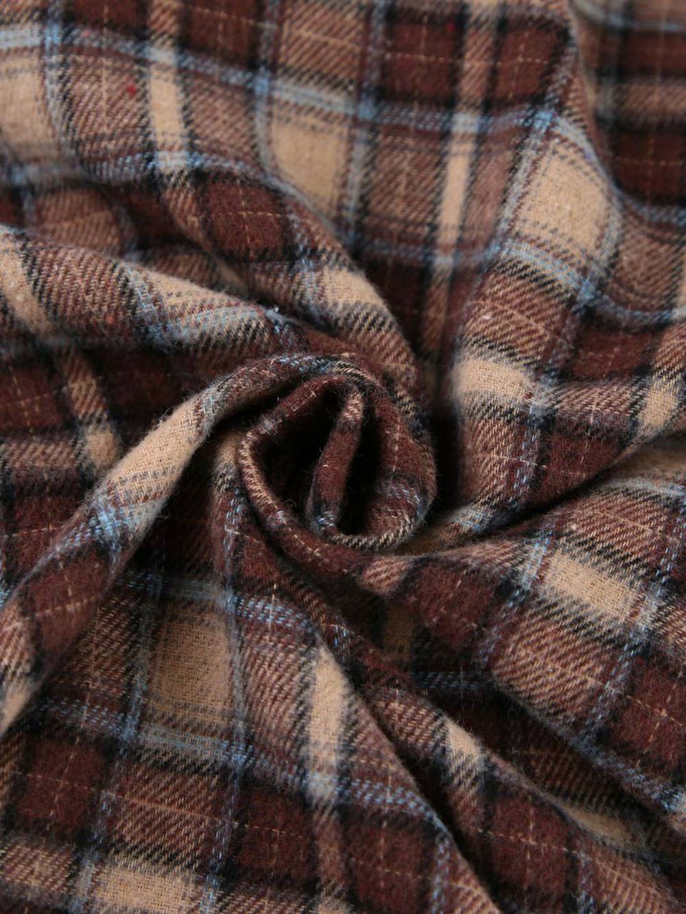 Plaid Shirts Loose Gingham Female Blouse Autumn