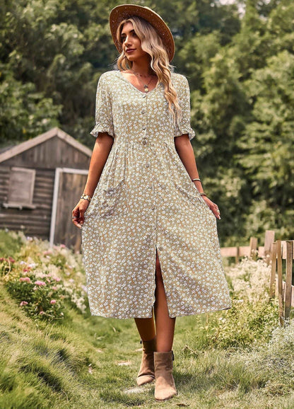 A-line Print Dress