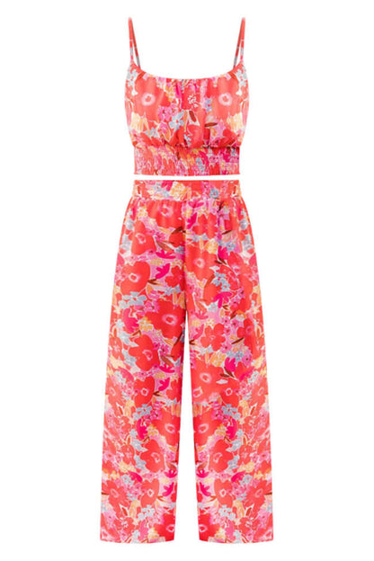 Two Piece Pant Set in Red Pappy