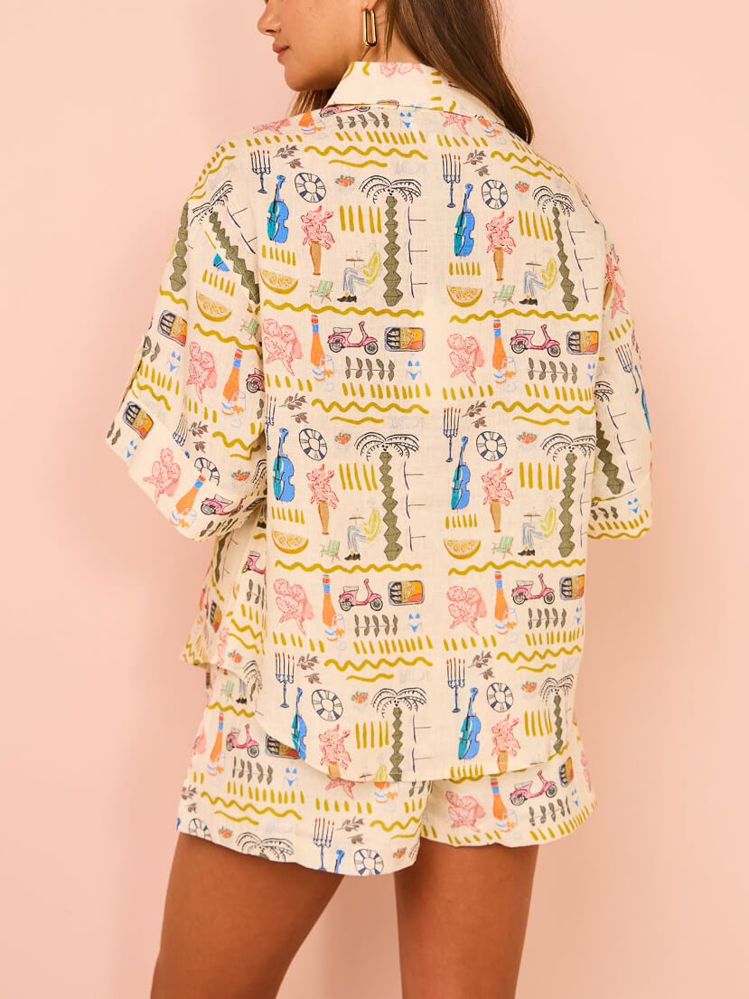Printed Loose Shorts Set