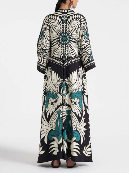 Unique Print Flowy Maxi Dress