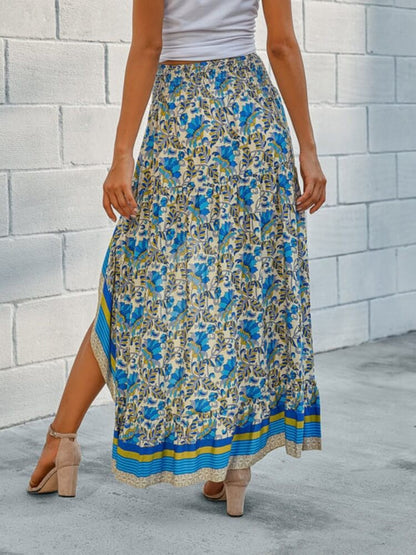 Hippie Gypsy High-low Maxi Skirt in Blue