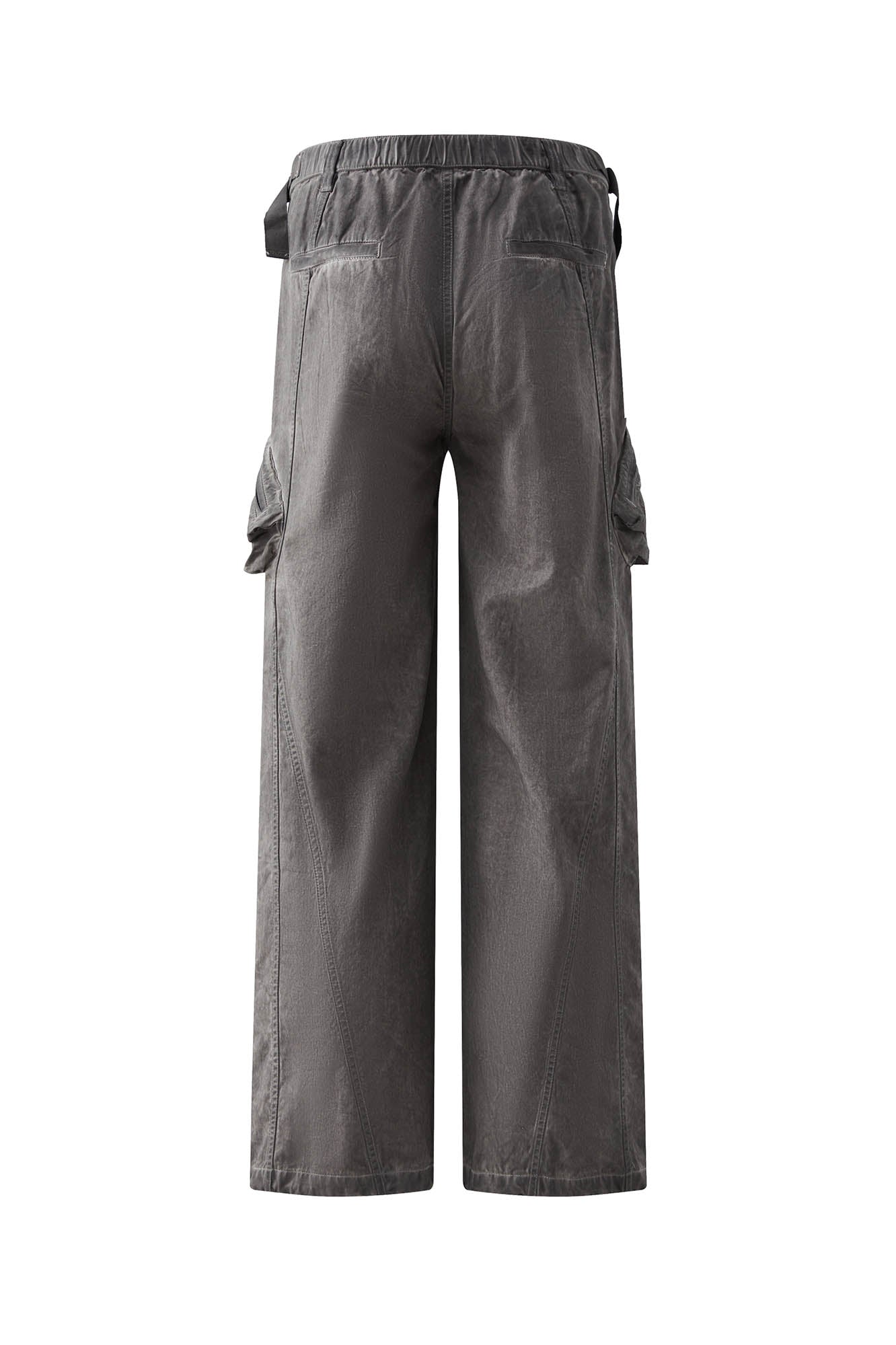Multi-pocket Crinkled Drawstring Cargo Pants