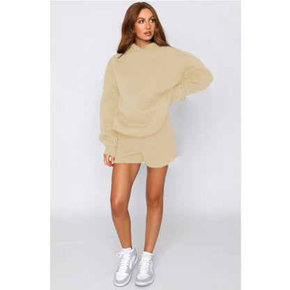 Autumn Winter Color Hooded Pullover Long Sleeve Sweaters Clothing Shorts Suit